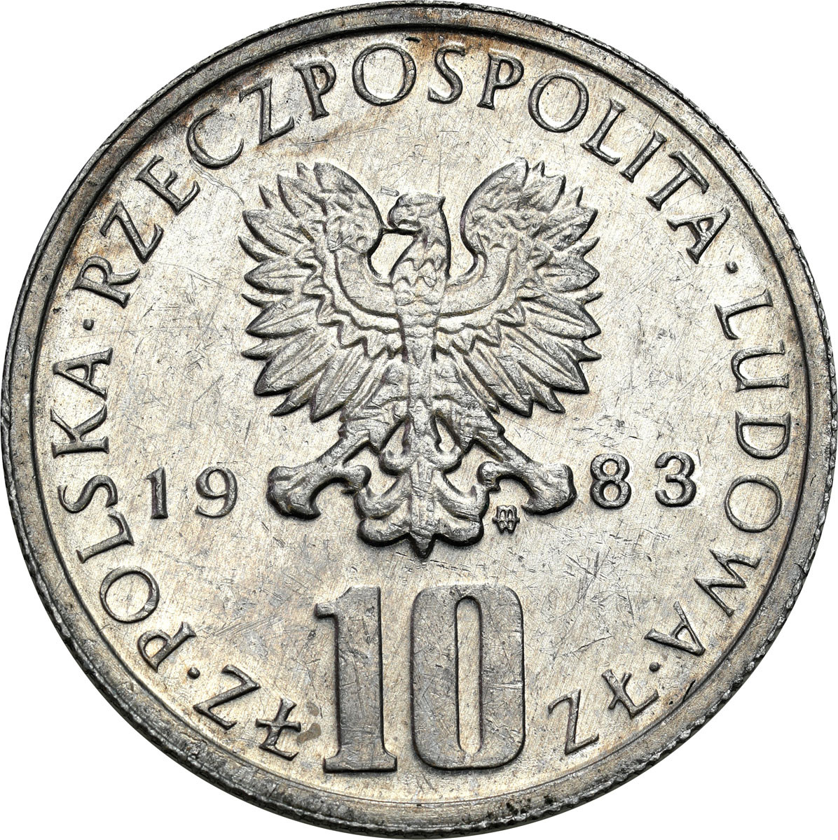 PRL. PRÓBA aluminium 10 złotych 1983 Bolesław Prus - RZADKOŚĆ